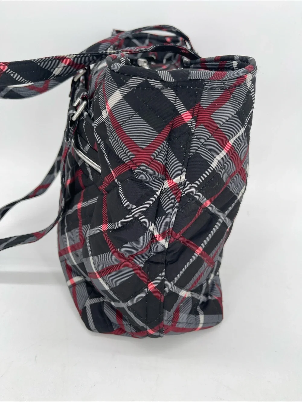 Vera Bradley Performance Quilted Tote/Work Triple Compartment Paris Plaid Bag